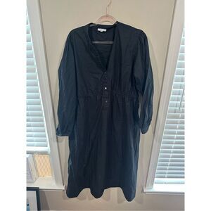 Johnny Was Calme Black Cotton Shirt Dress XL
